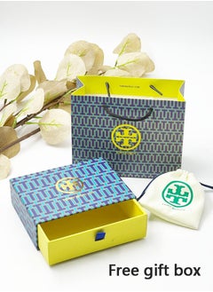 TB Tory Burch Women's Lacquered Raised Logo Stud Earrings - Black/Gold  - Image 4