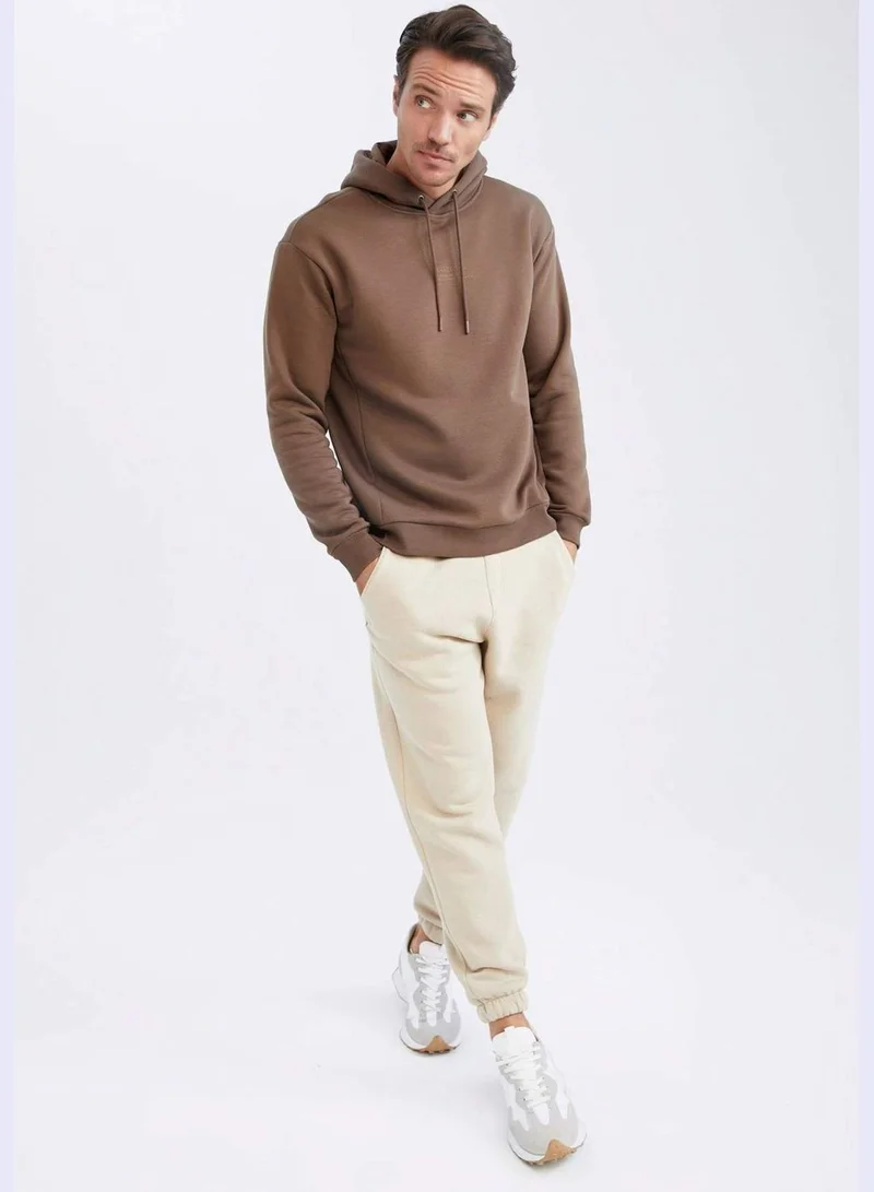 DeFacto Man Relax Fit Hooded Long Sleeve Knitted Sweatshirt