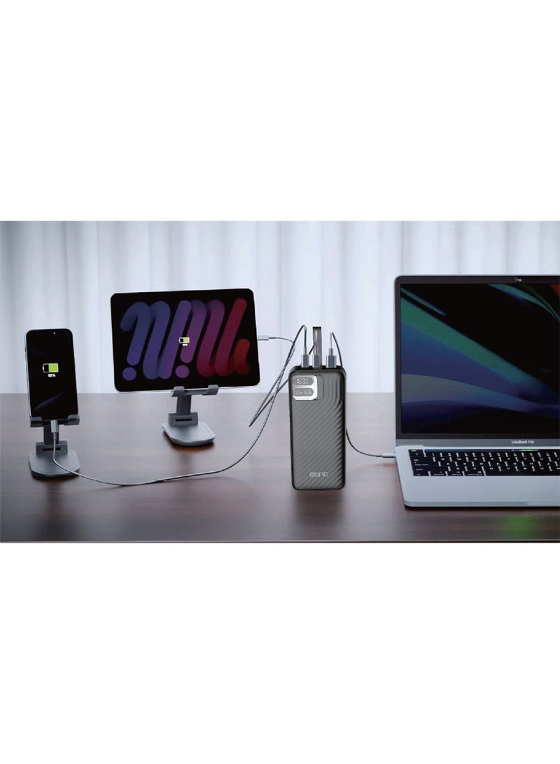 Eone E-ONE 30000mAh Power Bank, Fast Charging, Digital Display, Portable Design with Foldable Stand, Black - Image 2