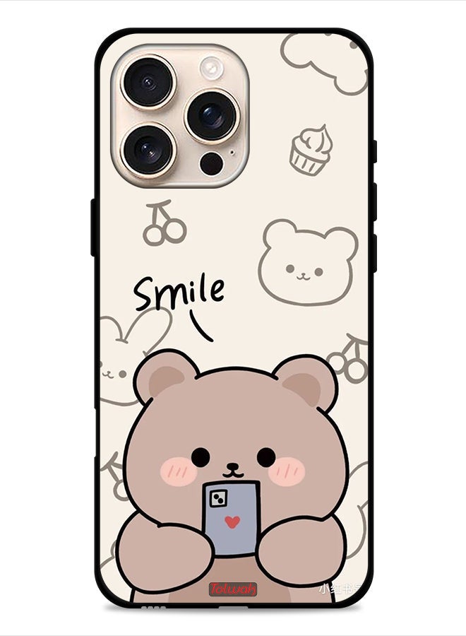 Tolwak Apple iPhone 16 Pro Max Protective Case Cover Smile Bear Art - Image 1