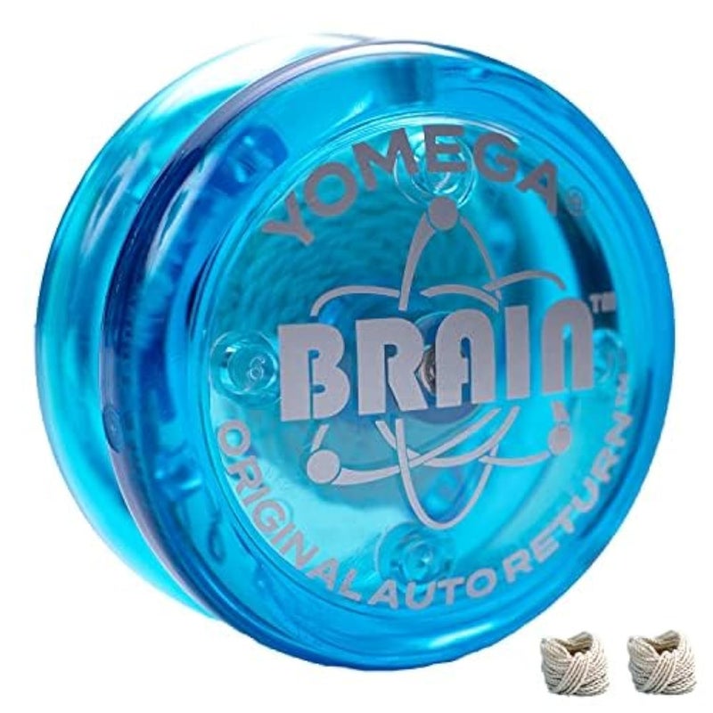 Yomega The Original Brain - Professional Yoyo for Kids and Beginners, Responsive Auto Return Yo Yo Best for String Tricks + Extra 2 Strings & 3 Month Warranty (Blue) - Image 1