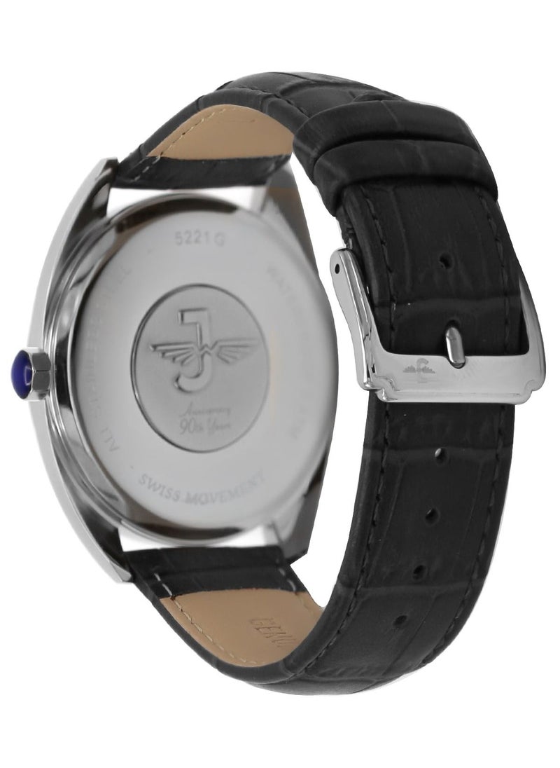 Jovial JOVIAL 5221GSLQ12E Men's  Fashion,Anloge  ,Leather Strap Watch,42mm, Grey Dial  - Image 3