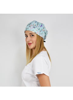 Nur Medikal Giyim Nur Medical Clothing Blue Beauty Patterned Surgical Cap  - Image 2