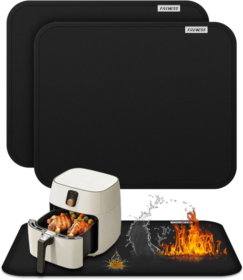 FIREWESS 2Pack Heat Resistant Mat for Countertop, 16x20in Hot Pads for Kitchen Countertop Protector,Silicone Heat Resistant Mat for Air Fryer, Deep Fryer, Oven - Image 1
