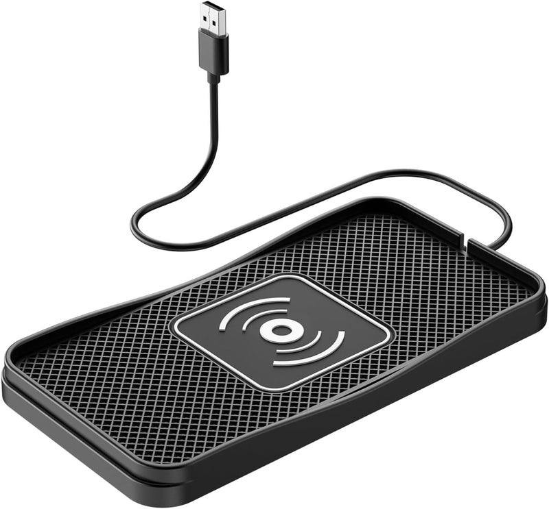 KASTWAVE 15W Fast Wireless Car Charger Qi-Certified Charging Pad Non-Slip Cordless Phone Charger with Automatic Alignment and Overheat Protection Compatible for iPhone and Samsung Galaxy - Image 1