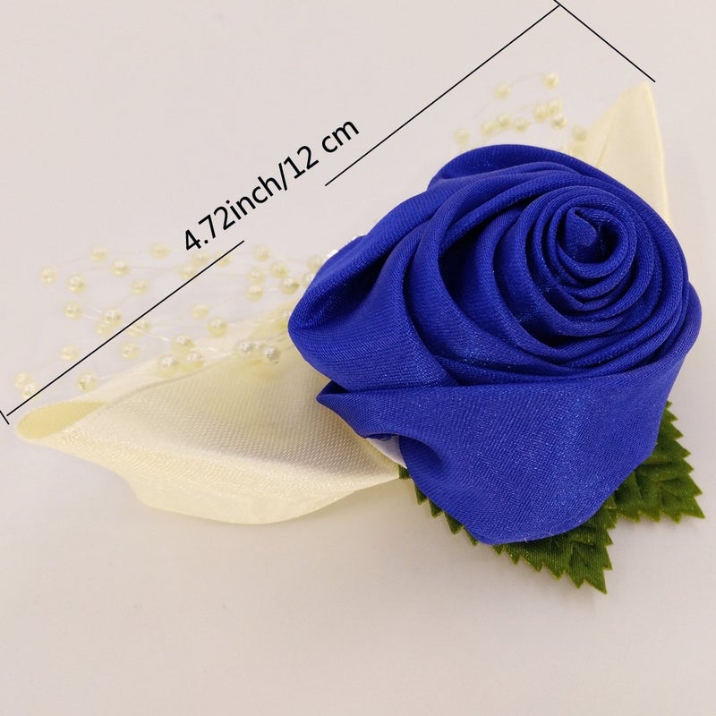 Arlai 1 pcs Wedding Bridesmaid Bride Wrist Corsage Decoration Hand Flower, Dark Blue - Image 5