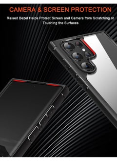 YoYoTech Samsung Galaxy S23 Ultra case 6.8 inch 2023 Defender Hard Transparent Back Anti Scratch Ultra Thin Shockproof Cover Black  - Image 5