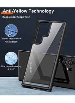 YoYoTech Samsung Galaxy S23 Ultra case 6.8 inch 2023 Defender Hard Transparent Back Anti Scratch Ultra Thin Shockproof Cover Black  - Image 4