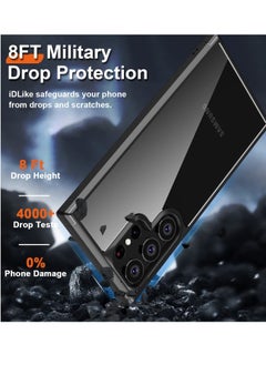 YoYoTech Samsung Galaxy S23 Ultra case 6.8 inch 2023 Defender Hard Transparent Back Anti Scratch Ultra Thin Shockproof Cover Black  - Image 2