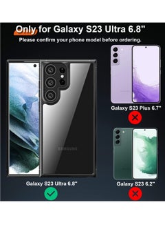 YoYoTech Samsung Galaxy S23 Ultra case 6.8 inch 2023 Defender Hard Transparent Back Anti Scratch Ultra Thin Shockproof Cover Black  - Image 3