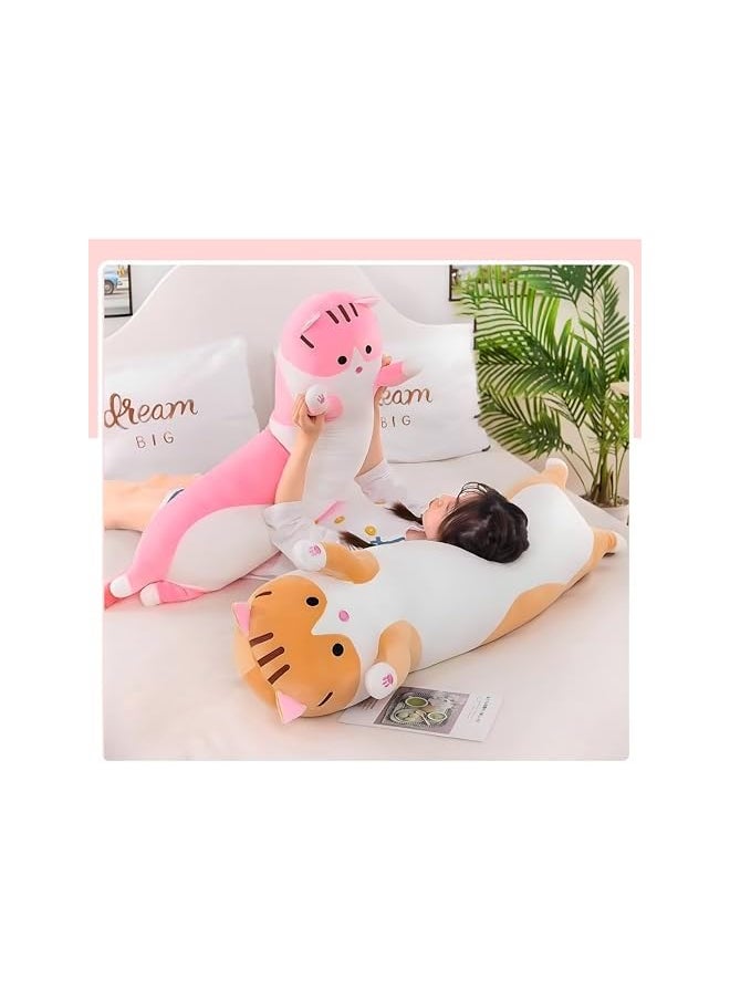 The Bros Cat Hugging Plush Pillow - 20" Comfortable Stuffed Cute Kitten Doll - Pink Plushies Toy Gift for Girls, Boys and Girlfriend (19.6in/50cm)  - Image 2