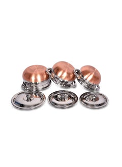 OBLETTER OBLETTER Kitchen Stainless Steel Handi Set with Lid Set Biryani Handi Set for Cooking Serving Baking Prepping Use Set of 3  - Image 2