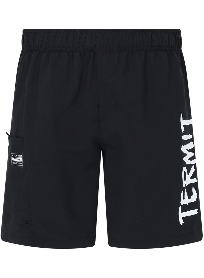 Termit Termit Men's Beach Shorts Black – Quick-Drying, Swimming Fabric, Adjustable Waistband, Velcro Pocket, Chlorine Resistant, Ideal for Water Sports 