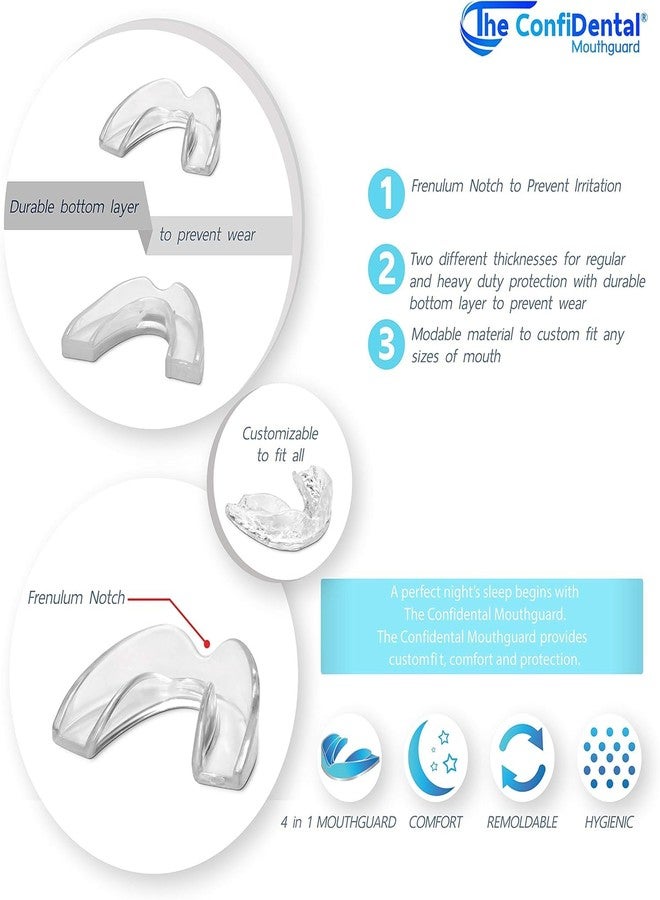 The ConfiDental - Pack of 4 Moldable Mouth Guard for Teeth Grinding Clenching Bruxism, Sport Athletic, Whitening Tray, Including 2 Regular and 2 Heavy Duty Guard (2 (LLL) Regular 2 (II) Heavy Duty) - Image 5