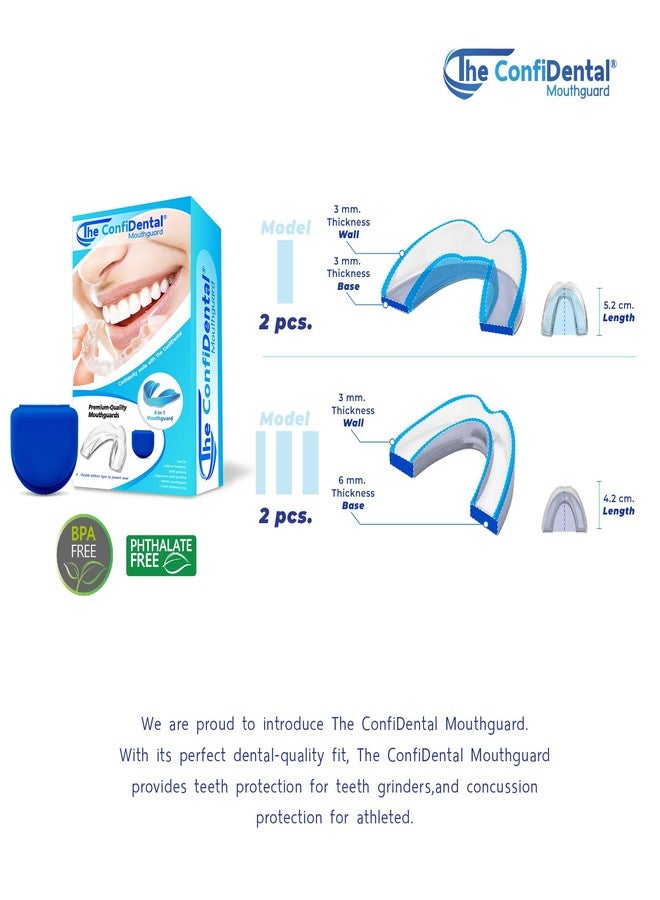 The ConfiDental - Pack of 4 Moldable Mouth Guard for Teeth Grinding Clenching Bruxism, Sport Athletic, Whitening Tray, Including 2 Regular and 2 Heavy Duty Guard (2 (LLL) Regular 2 (II) Heavy Duty) - Image 3