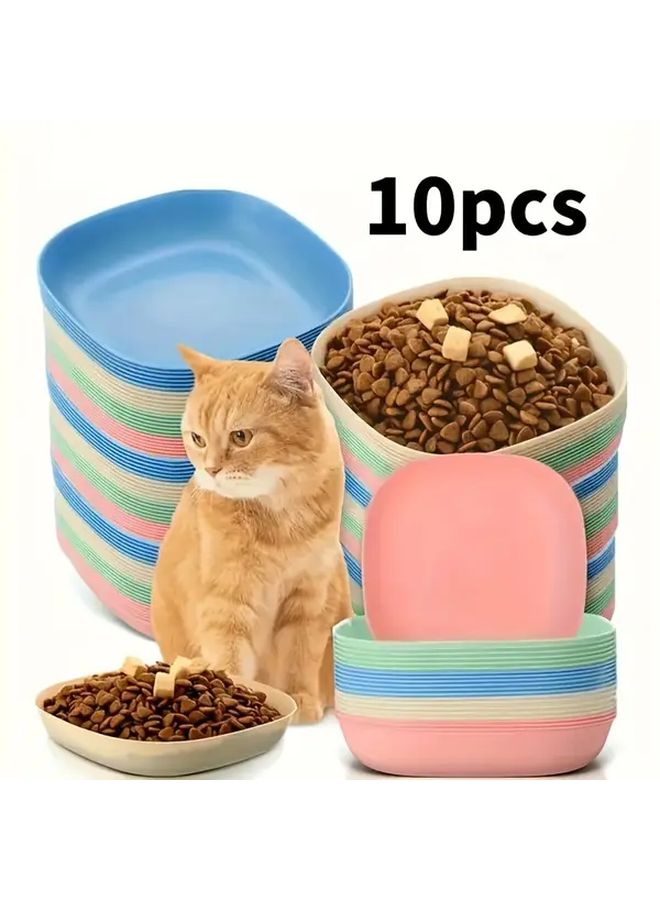 11pcs Square Dinner Plates Set with Stand Durable Plastic Portable for Snacks Breakfast - Image 1