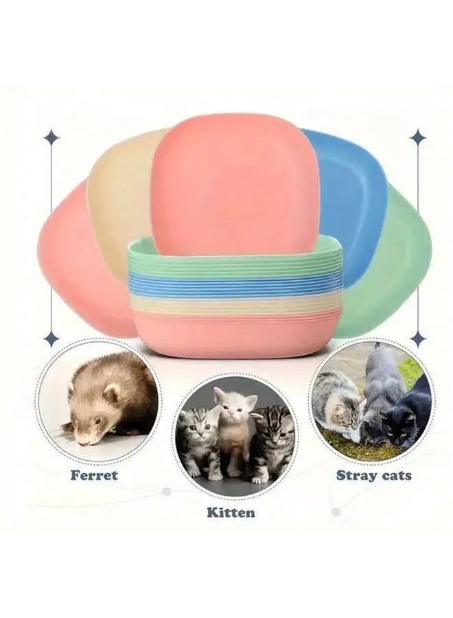 11pcs Square Dinner Plates Set with Stand Durable Plastic Portable for Snacks Breakfast - Image 3