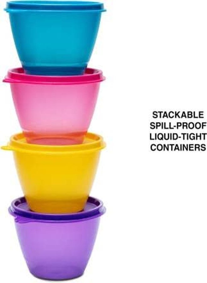 Tupperware Liquid Tight Bowled Over Plastic Fridge Container 400 ml Pack of 4 (Multicolor) - Image 3