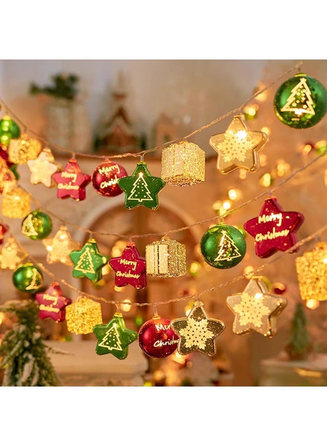 general LED Planet Gift Pendant Christmas Light String, 40 Bead Christmas Tree Decorative Atmosphere Decorative - Image 1