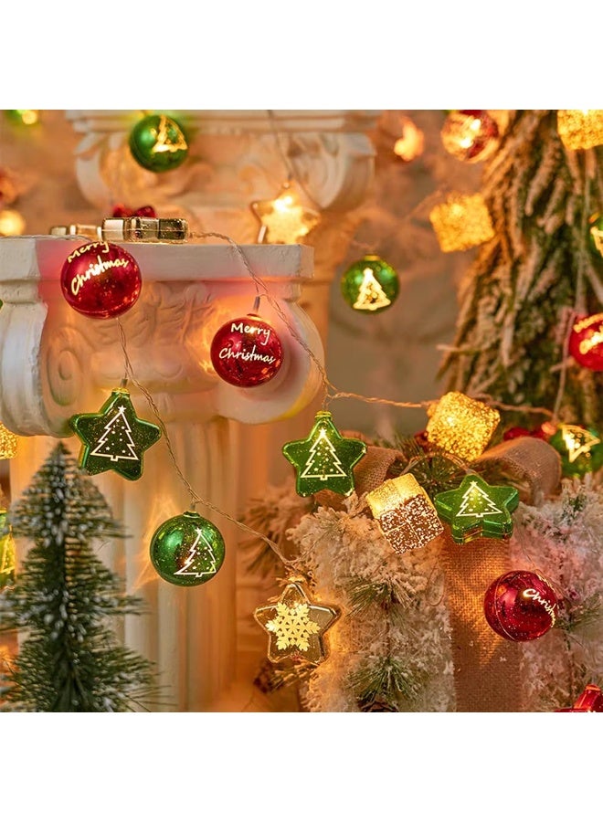 general LED Planet Gift Pendant Christmas Light String, 40 Bead Christmas Tree Decorative Atmosphere Decorative - Image 2