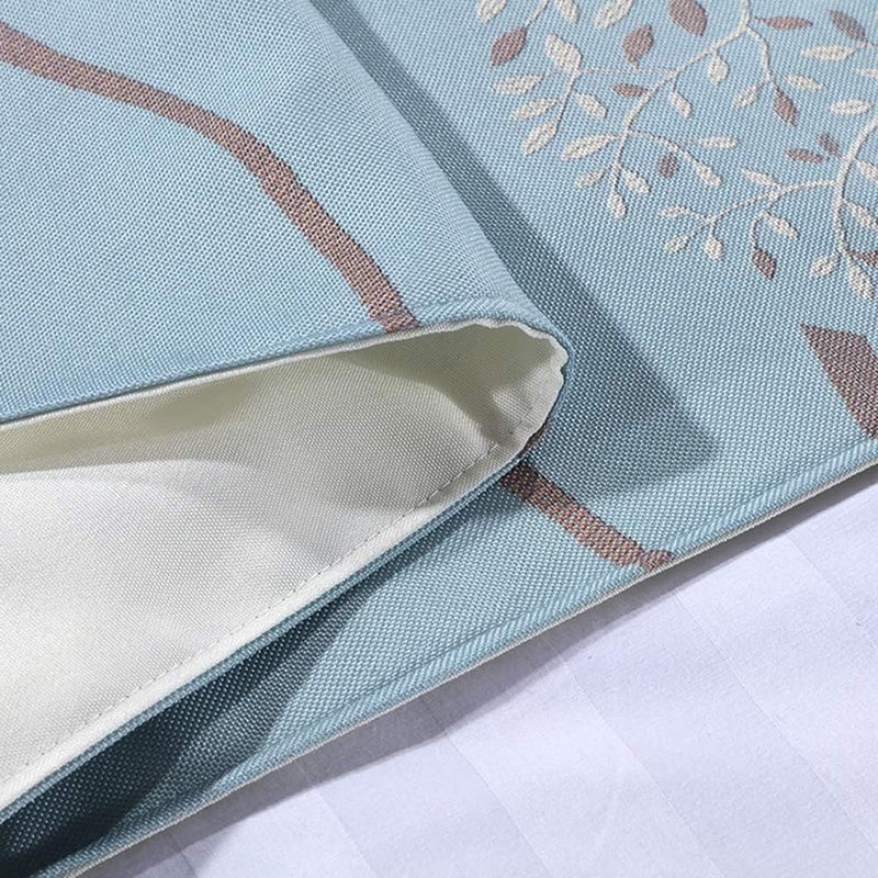 TWELVE 3pcs Bed Runner Set - 1 Scarf and 2 Pillowcases, Rippling Teal Bedding Scarves for Guesthouse, Hotel, Home Decor (50x260cm) - Image 2