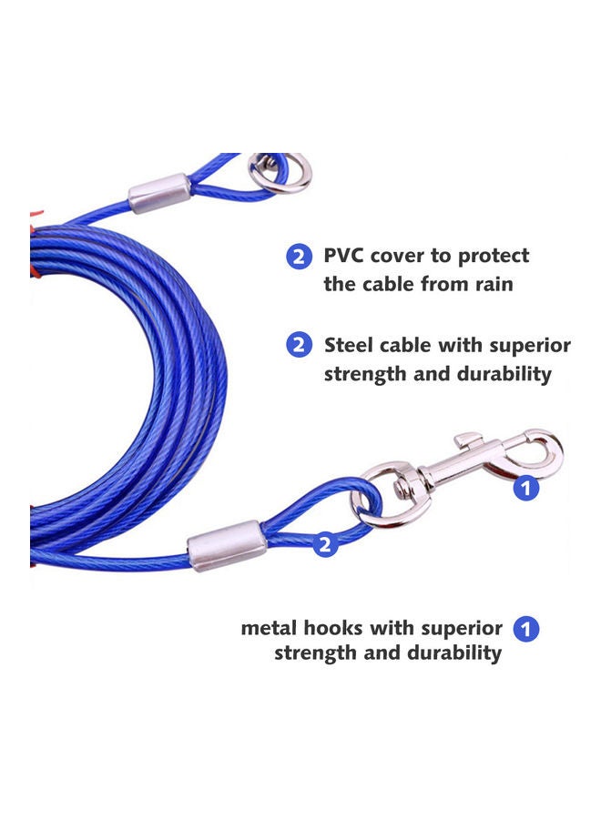Loquat Tie Out Cable for Dogs 5 meter Red 14.00 x 5.00 x 14.00cm - Image 3