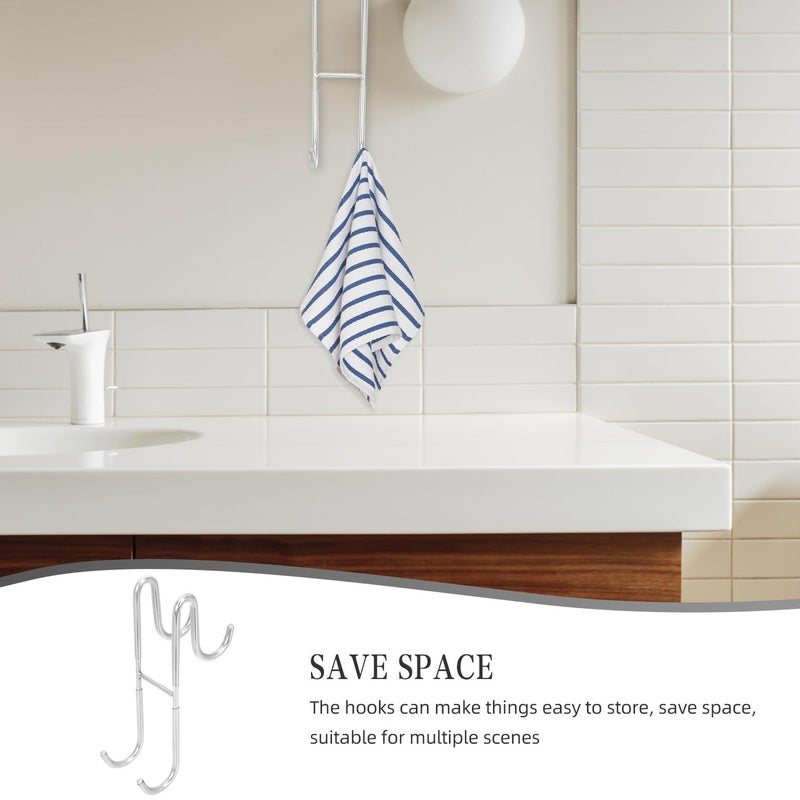 Stainless Steel Over Door Towel Hook Strong Load Bearing Space Saving For Bathroom Kitchen - Image 3