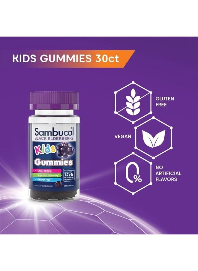 Sambucol Black Elderberry Gummies for Kids - Kids Elderberry Gummies, Added Vitamin C & Zinc, Black Elderberry Gummies Kids, Toddler Elderberry Gummies, Delicious Berry Taste - 30 Count  - Image 2