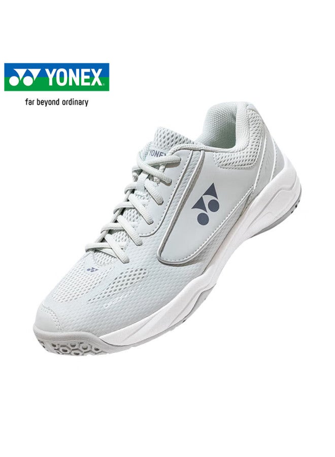 Yonex أحذية كرة الريشة من يونيكس للتدريب والمنافسة مع وسادة طاقة لامتصاص الصدمات أحذية رياضية قابلة للتنفس SHB470CR باللون الأزرق والرمادي مقاس 45 - Image 1