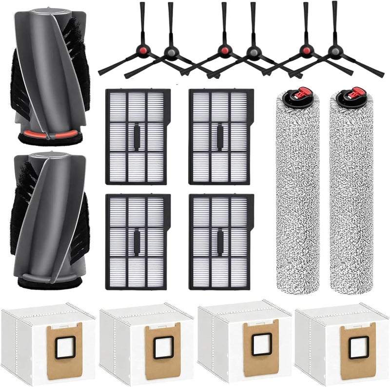 Chuancheng 17 Pack Replacement Kits for eufy E25 Omni / E28 Omni Robot Vacuum, Accessories Parts with Main Brush, Side Brushes, Dust Bag, Roller Mop, Filter - Image 1