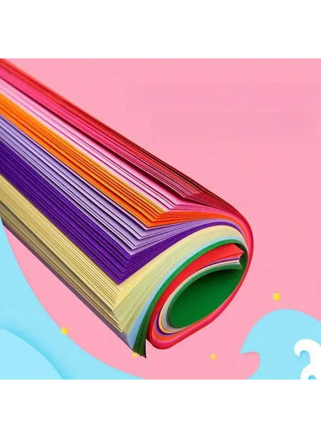 100 Sheets Heavy Duty A4 Cardstock Mix Colors for Origami Crafts Office Supplies - Image 1