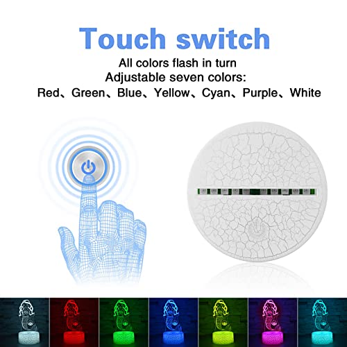 i-CHONY Mermaid Gifts Night Light for Girls,3D Illusion Lamp with Remote & Smart Touch 16 Colors Dimmable Bedroom Decorations Bedside Lamp,Mermaid Toys for Kids Girls Teens Birthday Gift - Image 4