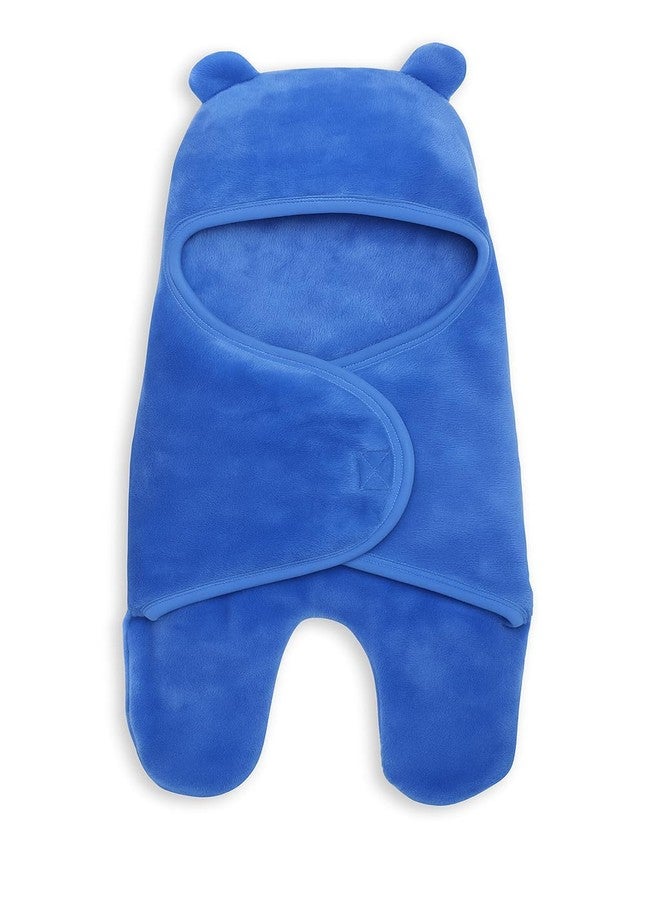 Adhigams Baby Stylish Bathrobe/Bath Towel/Baby Wrapper | Unisex Newborn (6-12 Months) Blue - Image 1