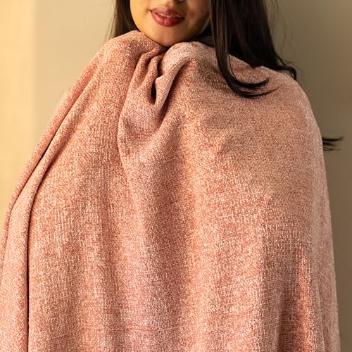 SASHAA WORLD Soft Chenille Throw Blanket | Throw for Living Room, Sofa, Bed, Chair, Picnic & Used for Gift | Rose Pink, 130 x 180 cm - Image 2