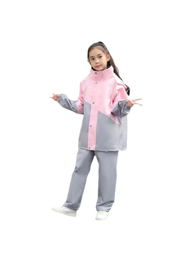 معطف واق من المطر للأطفال وسراويل المطر مجموعة تصميم عصري مقاوم للماء للحفاظ على طفلك جافة مريحة وعصرية في الأيام الممطرة - Image 5