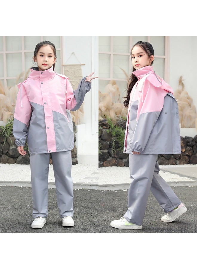 معطف واق من المطر للأطفال وسراويل المطر مجموعة تصميم عصري مقاوم للماء للحفاظ على طفلك جافة مريحة وعصرية في الأيام الممطرة - Image 1