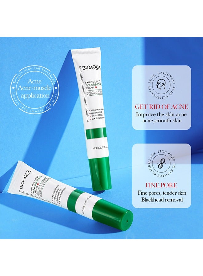 BIOAOUA Salicylic Acid Acne Removal Cream , Acne Treatment Face Cream, Acne Spot Treatment for Face & Acne Dots, Natural Cystic Acne Treatment, For All Skin Types, Premium Acne Scar Cream & Pimple Remover20g - Image 3