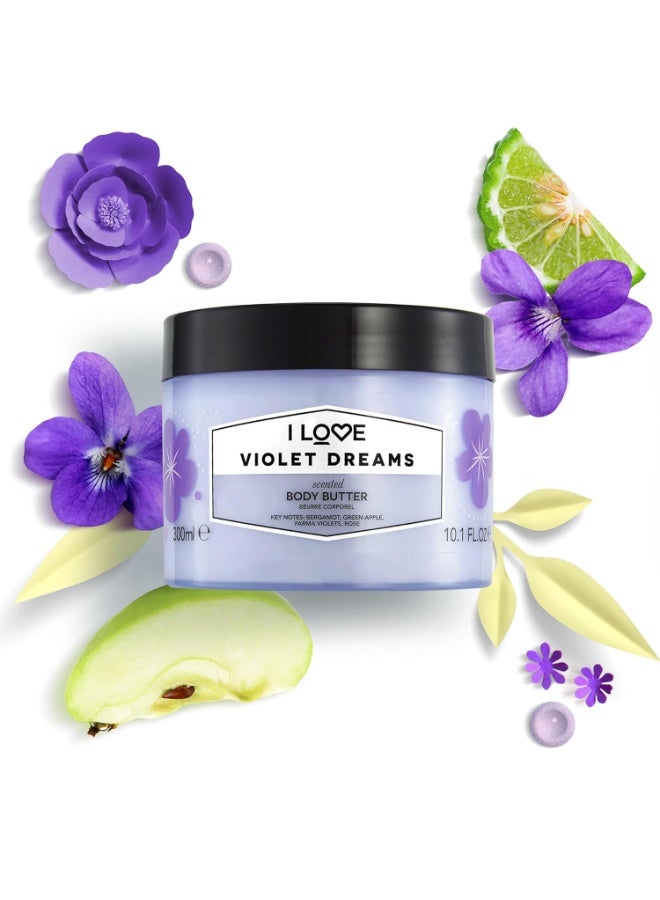 I LOVE I Love Violet Dreams Scented Body Butter - Hydrating Body Butter for Dry Skin - Vitamin E and Aloe Vera - Shea Butter and Coconut Oil - 10.1 oz - Image 2