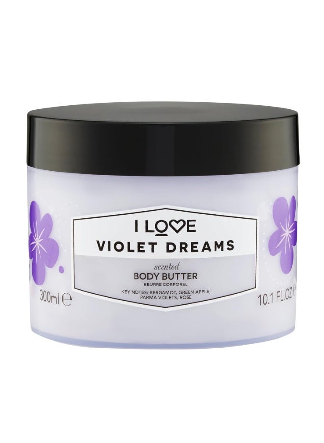 I LOVE I Love Violet Dreams Scented Body Butter - Hydrating Body Butter for Dry Skin - Vitamin E and Aloe Vera - Shea Butter and Coconut Oil - 10.1 oz - Image 1
