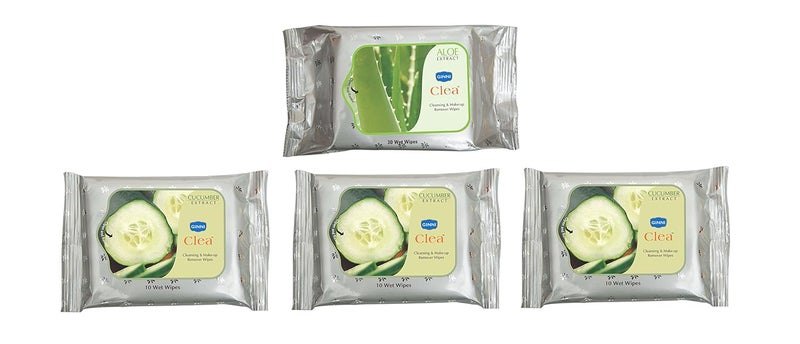 GINNI CLEA Refreshing Wet WipesAloevera pack of 30  Cucumber pack of 3 10 Wipes in each packTotal  60 counts - Image 1