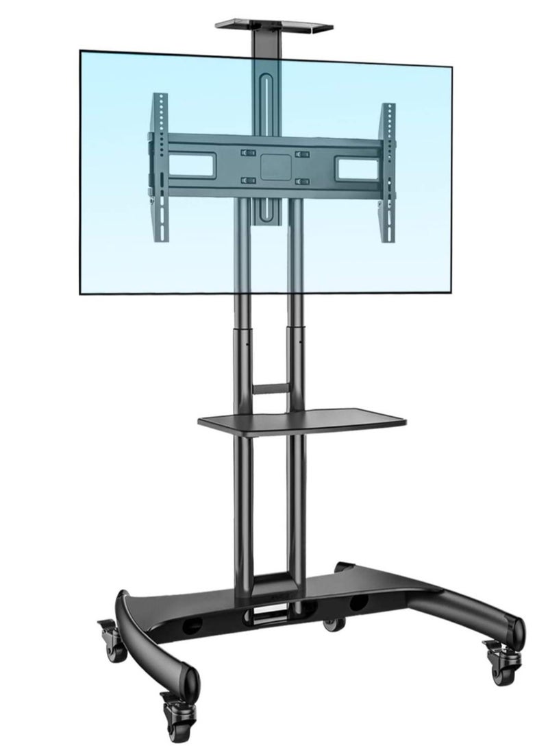ELTRAZONE Mobile TV Stand With Lockable Wheels For 32-65 Inch TVs Black - Image 1
