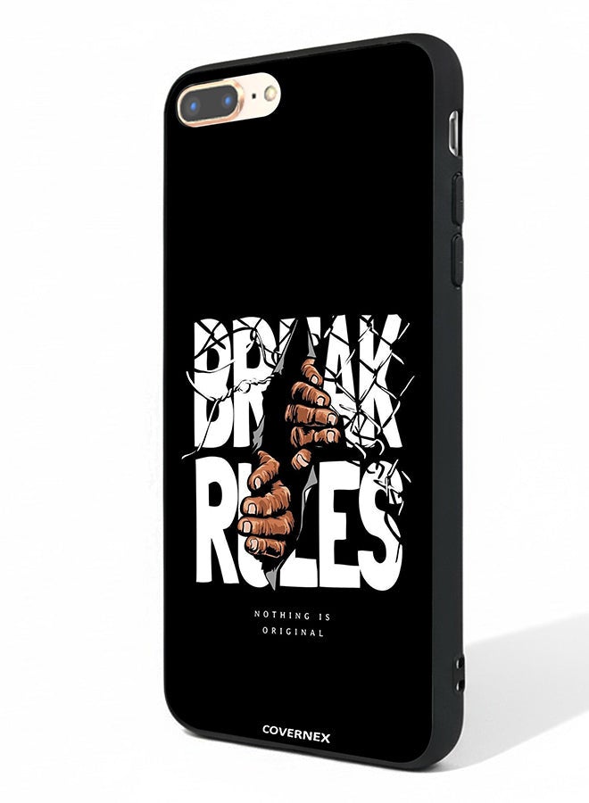 Covernex Apple iPhone 7 Plus Protective Case Cover Printed Featuring Break Rules Shattered Text Graphic - Image 1