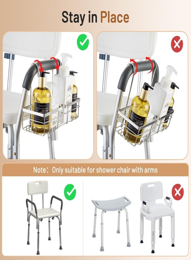 DELLAN Hanging Shower Caddy, Shower Rack with Hooks for Shower & Bath Chair, Bathroom Shower Basket for Elderly, Pregnant, Handicap, Patient - Image 3