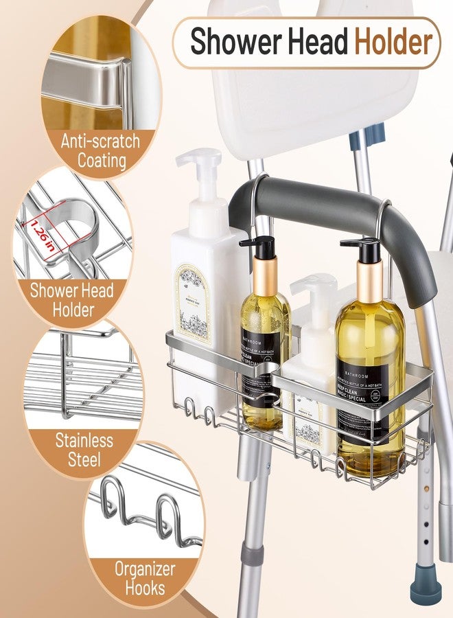 DELLAN Hanging Shower Caddy, Shower Rack with Hooks for Shower & Bath Chair, Bathroom Shower Basket for Elderly, Pregnant, Handicap, Patient - Image 5
