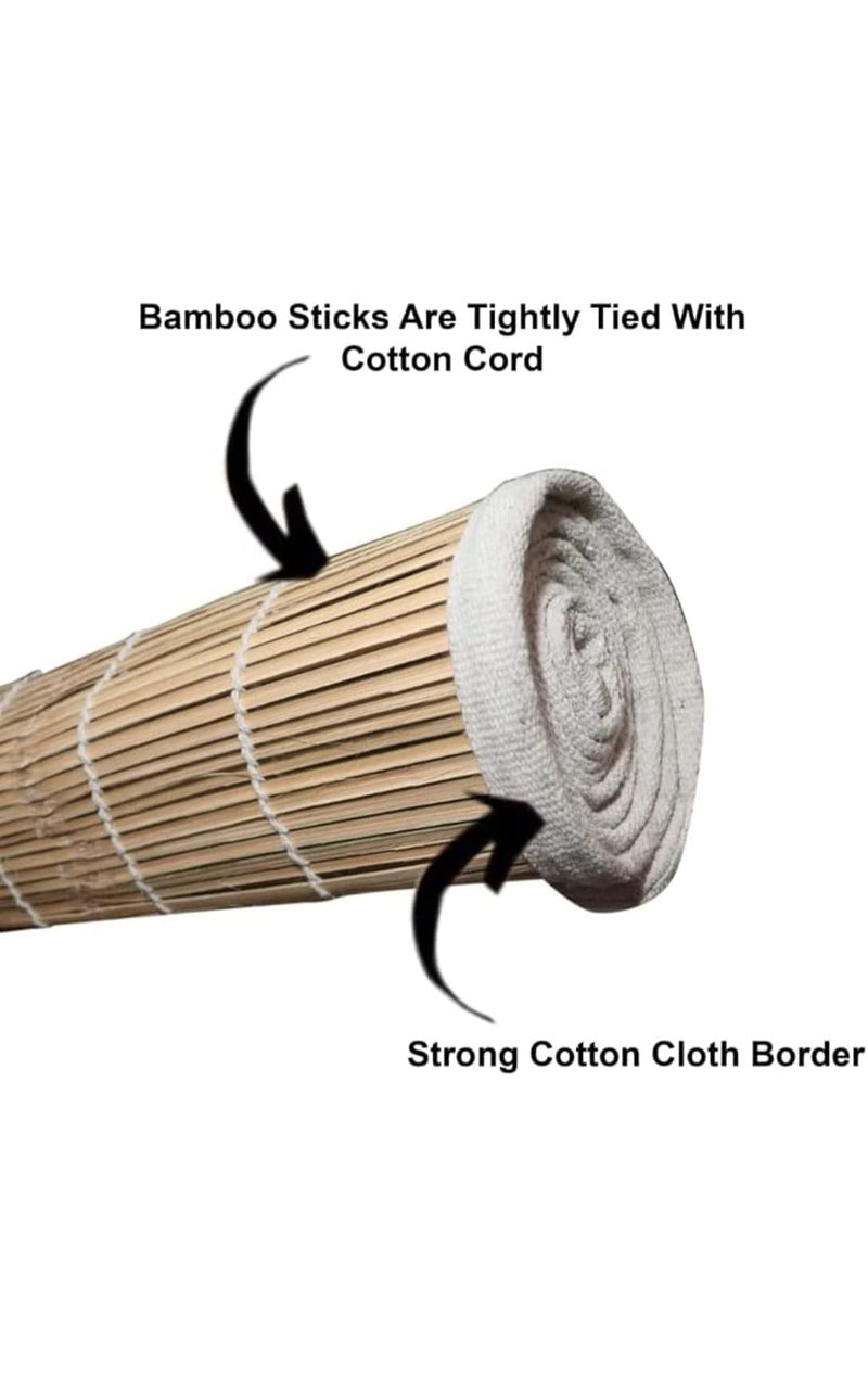 BAMBIORA Natural Bamboo Multipurpose Outdoor Blinds for Rain, Sun, Dust and Cold Protection | Easy Installation Bamboo Pulley Chick Design (6x9 sq ft) - Image 3