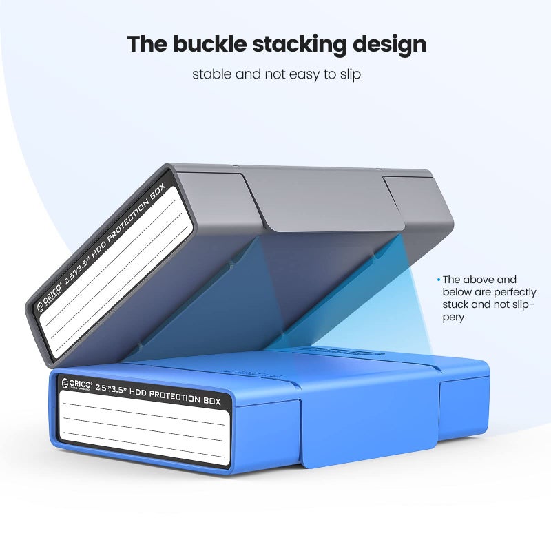 ORICO 5-Pack Hard Drive Carrying Case Protective Box for 3.5/2.5 Inch SSD HDD Portable with Anti-Static,Shockproof and Dust Proof Travel Storage Bag-PHP25-5C - Image 5