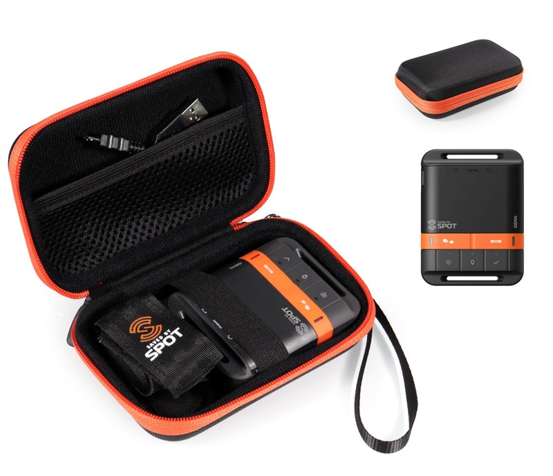 CaseSack Case for Spot Gen 4 / Gen 3 Satellite GPS Messenger, All in one Protection case for GPS and Accessories with Featured Contrasted Orange Zip - Image 1