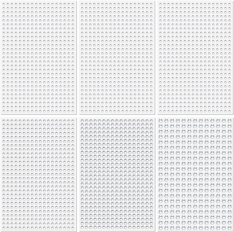 SAVITA 3729pcs Self Adhesive Rhinestone Stickers, Clear Rhinestone Stickers Crystal Gem Stickers 3/4/5/6mm for Makeup Stick on Face Jewels Decoration Nail Hair Crafts