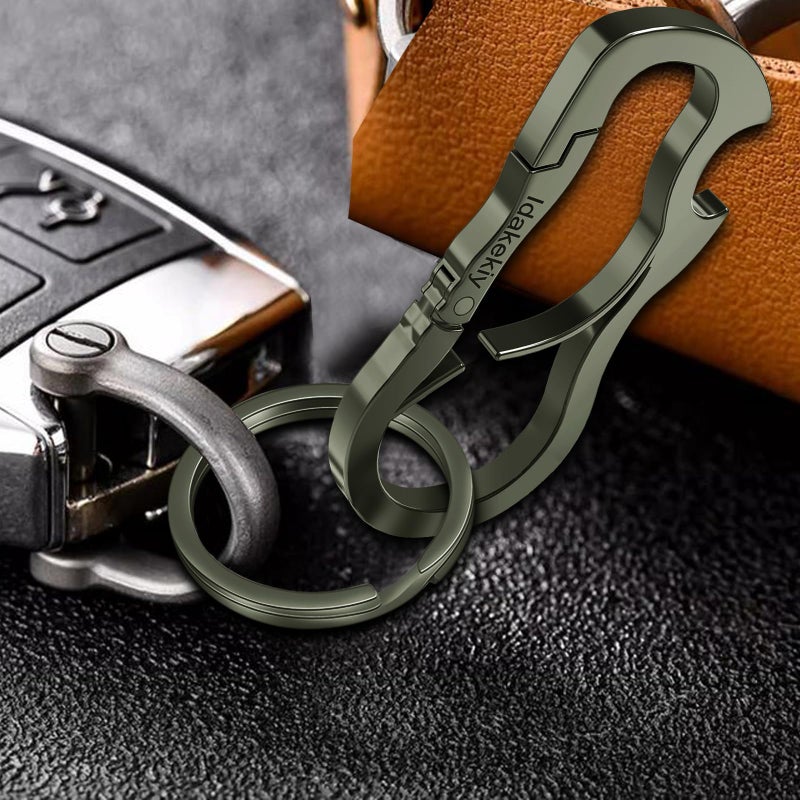 Idakekiy Dual Carabiner Keychain Mutil Tool with Key Chain Bottle Opener for Keys Black - Image 5