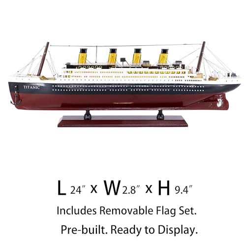 NAUTIMALL Titanic 24inch Wooden Ship Model Home Decor PreBuilt Cruise Ship Gift Nautical Sailboat Decor - Image 3